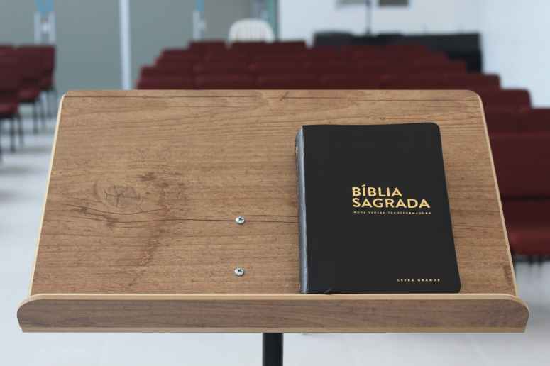 holy bible on lectern